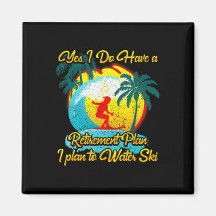 Water Skier Water Skiing Retirement Plan Magnet
