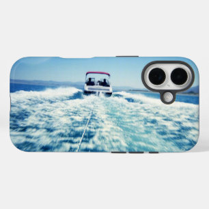 Water Skiing Behind Speed Boat Landscape Photo iPhone 16 Case