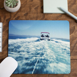 Water Skiing Behind Speed Boat Mouse Mat