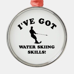 Water Skiing designs and gift items Metal Tree Decoration