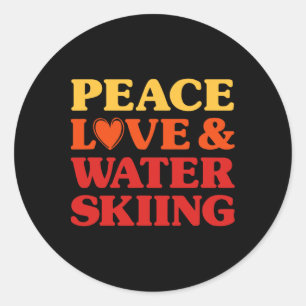 Water Skiing I Love Water Skiing For Women And Men Classic Round Sticker