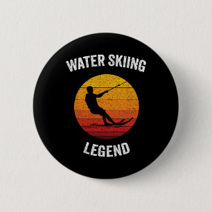 Water Skiing Legend Vintage Waterskiing Ski 6 Cm Round Badge