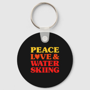 Water skiing love water skiing for women and men key ring