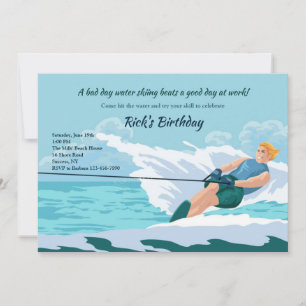 Water Skiing Male Invitation