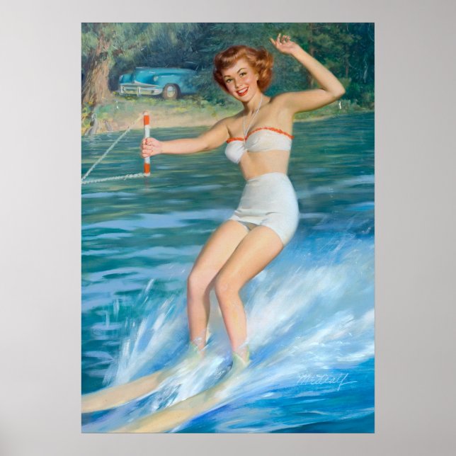 Water Skiing Pin Up Poster (Front)