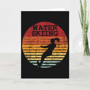 Water Skiing Retro Waterski Vintage Waterskiing Su Card