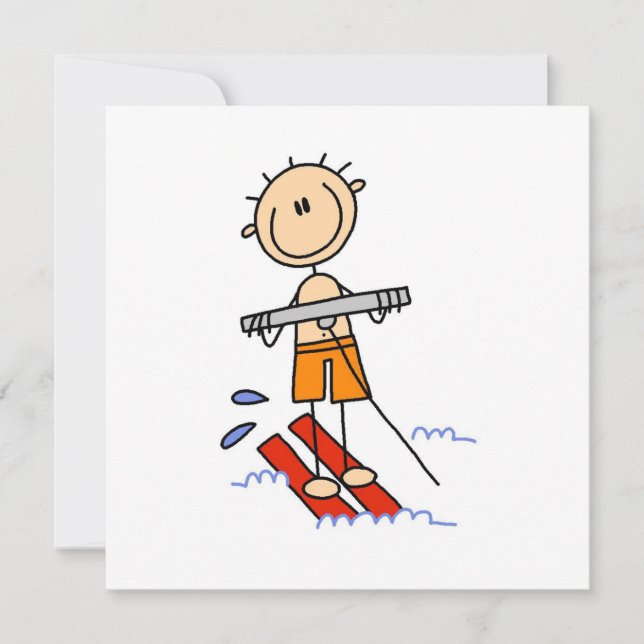Water Skiing Stick Figure (Front)