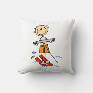 Water Skiing Stick Figure Cushion