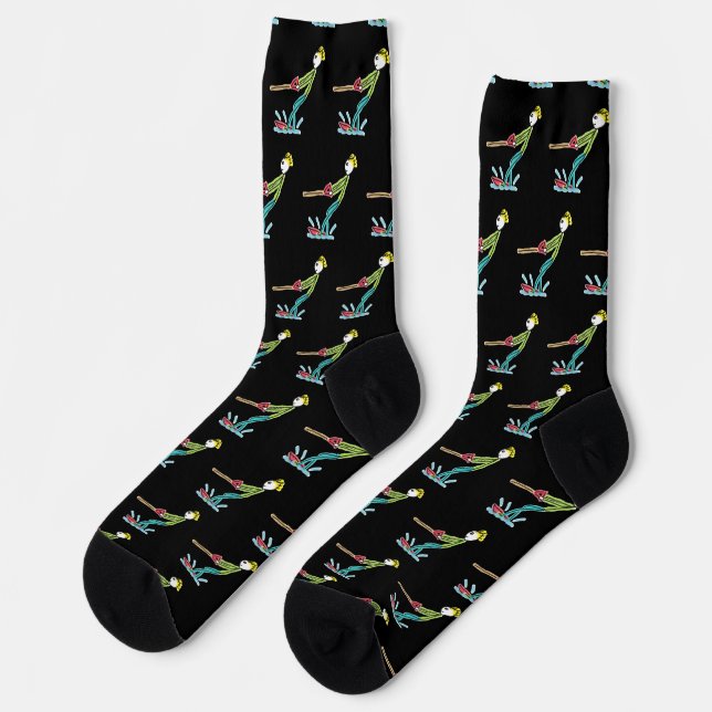 Water Skiing Stickman Socks (Left)