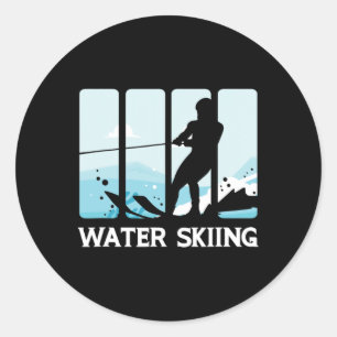 Water Skiing Vacation Summer Adventure Water Sport Classic Round Sticker