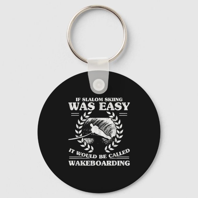 Water Skiing Wakeboarding Retro Slalom Skiing Was  Key Ring (Front)