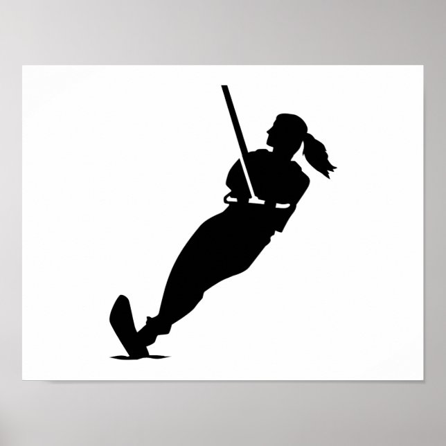 Water skiing woman poster (Front)
