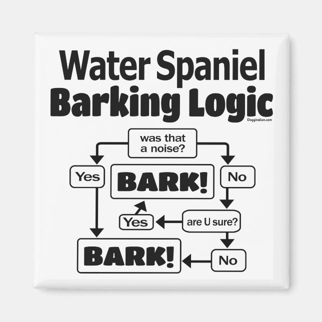 Water Spaniel Barking Logic Magnet (Front)