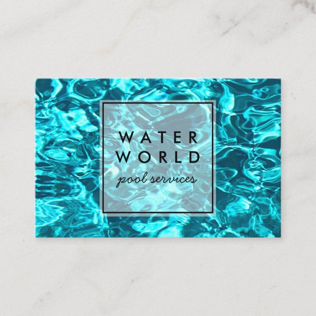 Water Sparkles Swimming Pool Service Photo Tourism Business Card (Front)