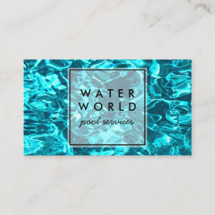 Water Sparkles Swimming Pool Service Photo Travel Business Card