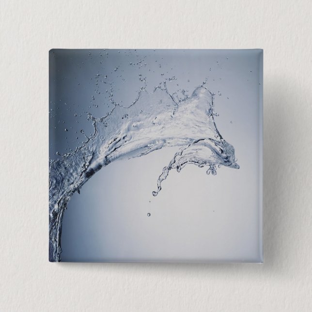 Water Splash 15 Cm Square Badge (Front)