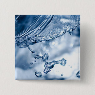 Water Splash 15 Cm Square Badge