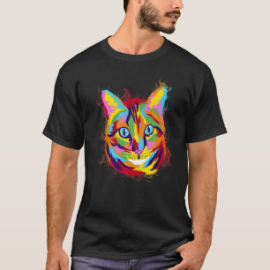 Water Splash Colour Cat T-Shirt