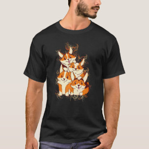 Water Splash Corgi Dog Pile T-Shirt