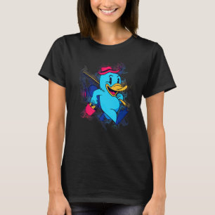Water Splash Cute Fishing Platypus T-Shirt