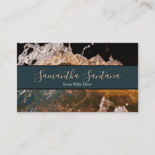 Water Splash Dark Modern Design Business Card