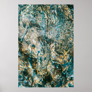 Water splash in close up photography poster