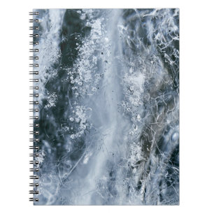 Water splash on white background notebook