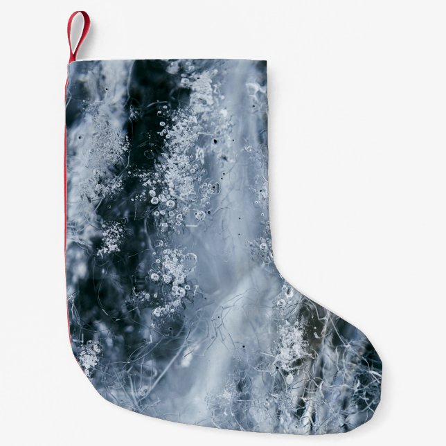 Water splash on white background small christmas stocking (Front)