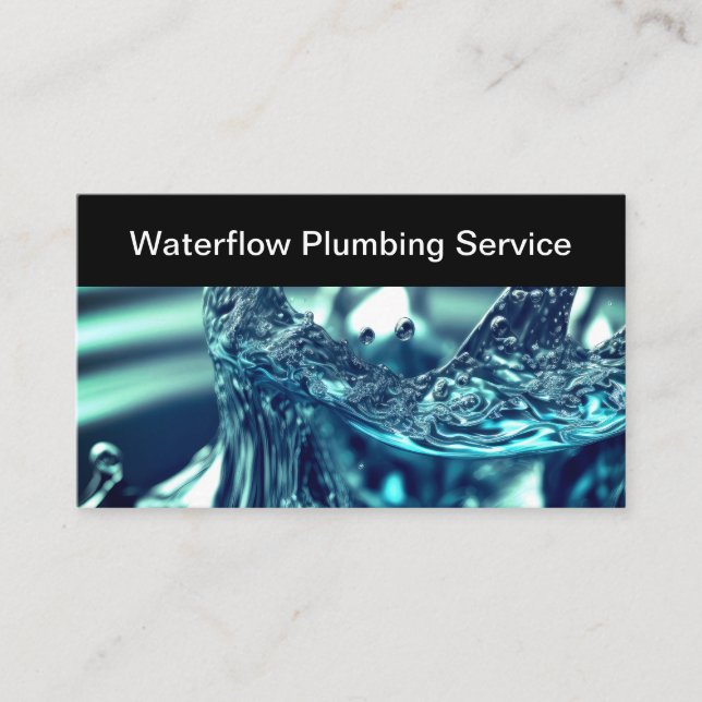 Water Splash Plumber Theme Business Cards (Front)