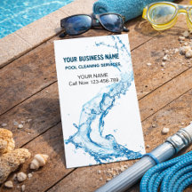 Water Splash Pool Cleaning Service Business Card