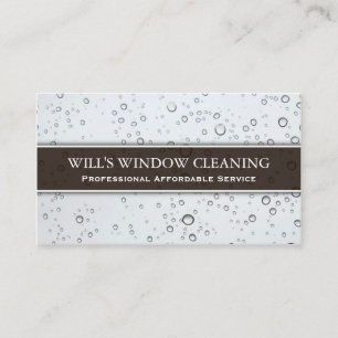 Water Splash, White Window Cleaner - Business Card