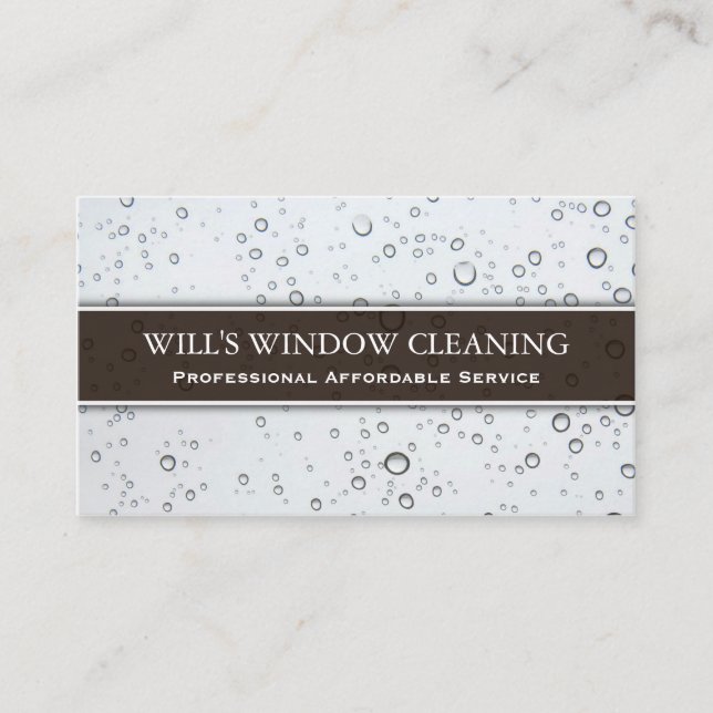 Water Splash, White Window Cleaner - Business Card (Front)