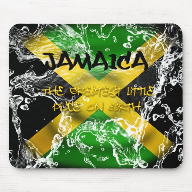 Water  Splashed Jamaica Flag Mousepad (Front)