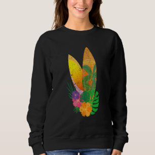 Water Sport Surfboard Surfer Summer Tropical Flowe Sweatshirt