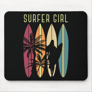Water Sports Surfing Girls Surfboard Surfer Hobby Mouse Mat