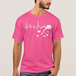 Water Sportsman Diving Heartbeat Scuba Diving T-Shirt