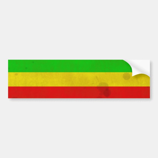 Water Stained Rasta Stripes Bumper Sticker (Front)