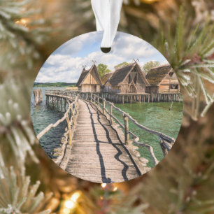 Water Stilt Houses Over the Water Ornament