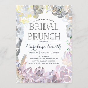 Water Succulents   Bridal Brunch Invitation