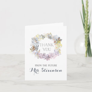 Water Succulents   Bridal Shower Thank You Card