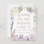 Water Succulents | Bridesmaid Card<br><div class="desc">"Something old,  new,  borrowed & blue. I can't say 'I do' with you!" This card features lovely watercolored succulents and modern fonts. This card is the perfect way to propose to your wedding party!</div>