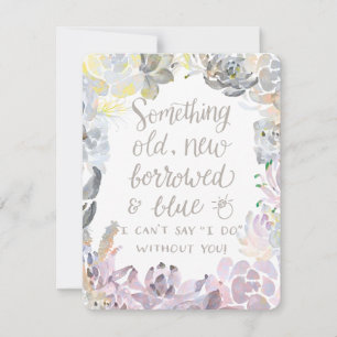 Water Succulents   Bridesmaid Card