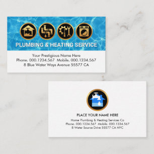 Water Surface Home Plumbing Repair Business Card