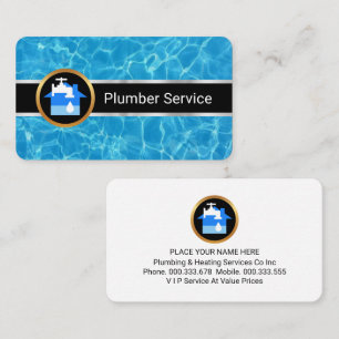Water Surface Plumber Service Business Card