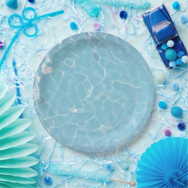 Water Surface (Style 2) Oil Painting Paper Plate (Party)