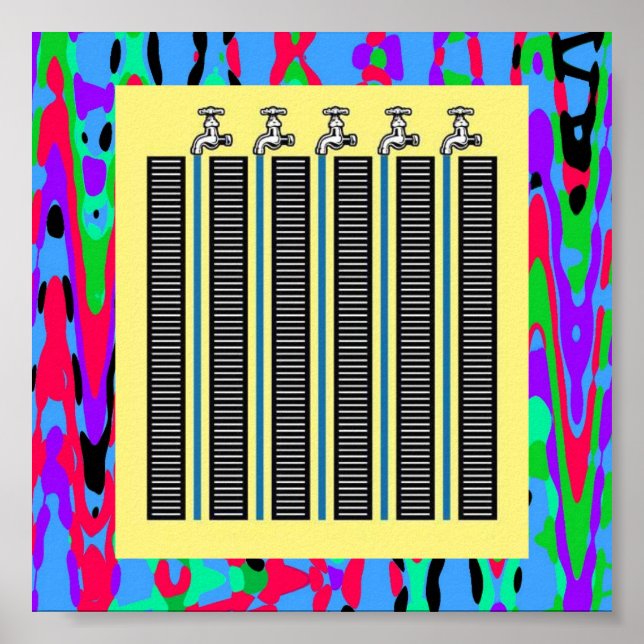 Water Tap: Running Water Faucets Optical Illusion Poster (Front)