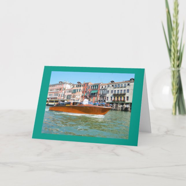 Water taxi in Venice Holiday Card (Front)