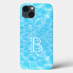 Water Texture water ripples cool modern monogram iPhone 13 Case
