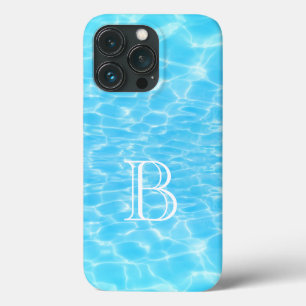 Water Texture water ripples cool modern monogram iPhone 13 Pro Case
