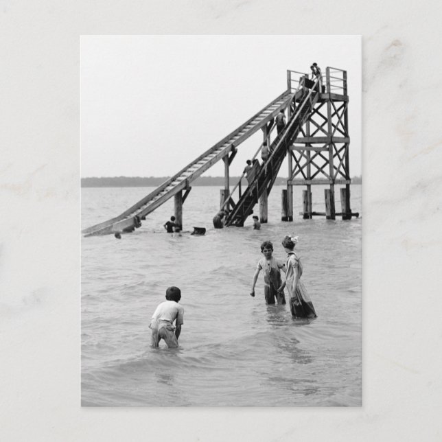 Water Toboggan, Bois Blanc Island, MI 1903 Postcard (Front)